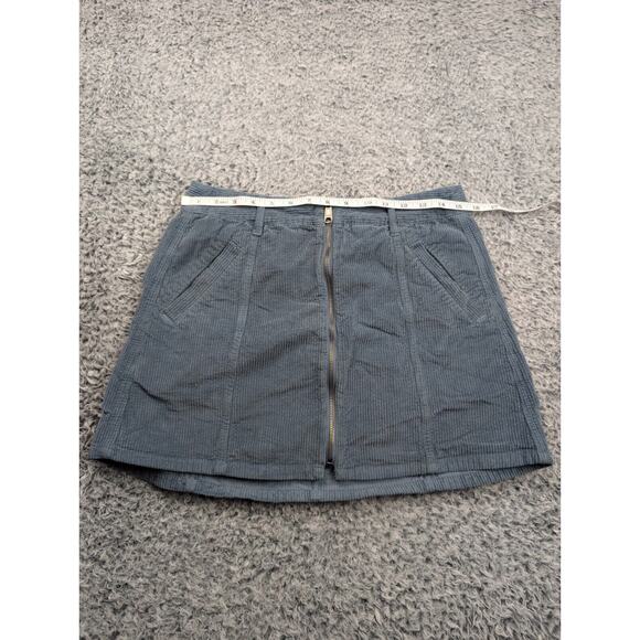 American Eagle Skirt Women 10 Blue Hi Rise A Line Classiccore Casual Corduroy - Picture 5 of 8